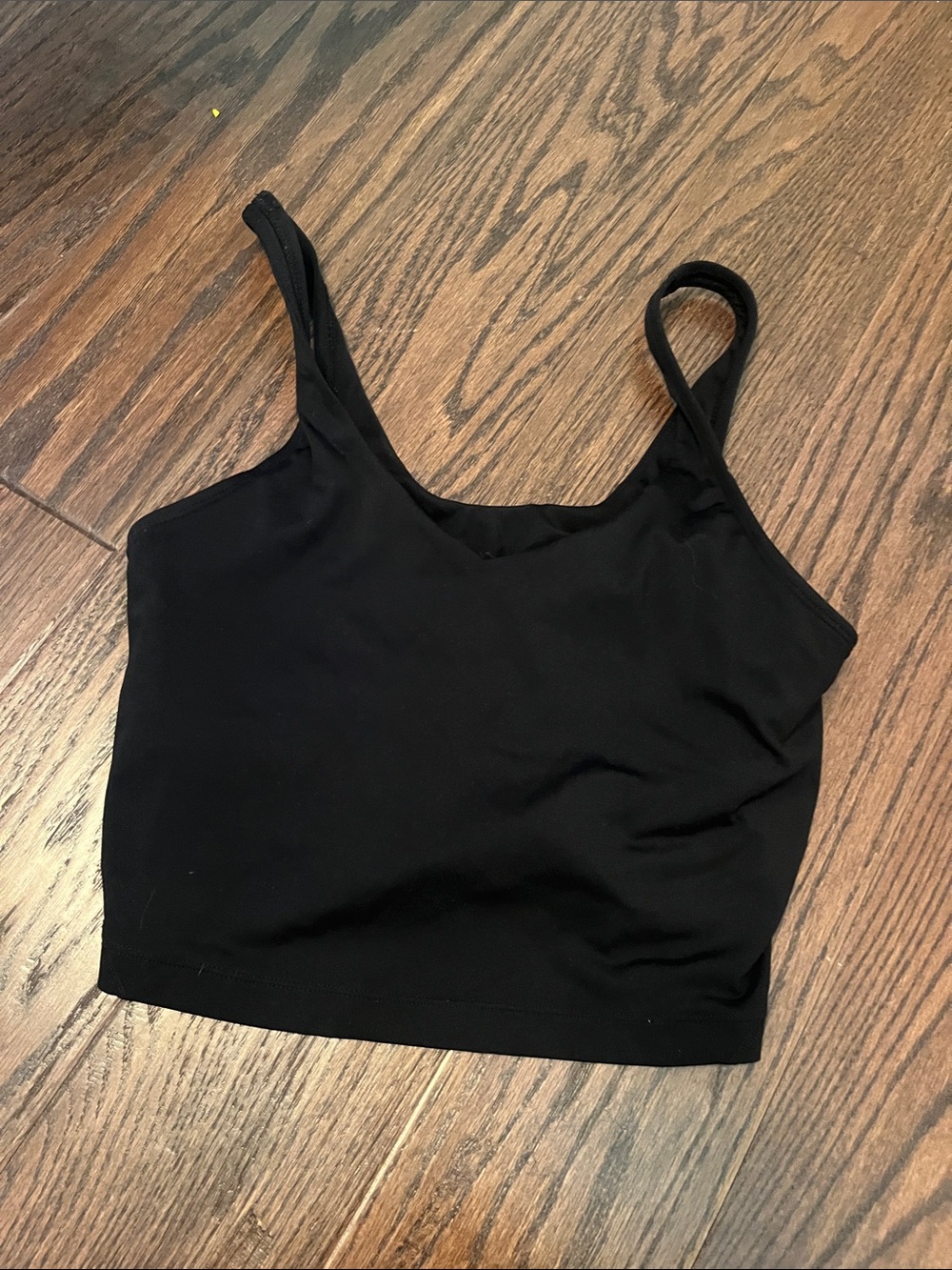 Black Women's Cropped Tank Top - Classic Scoop Neck
